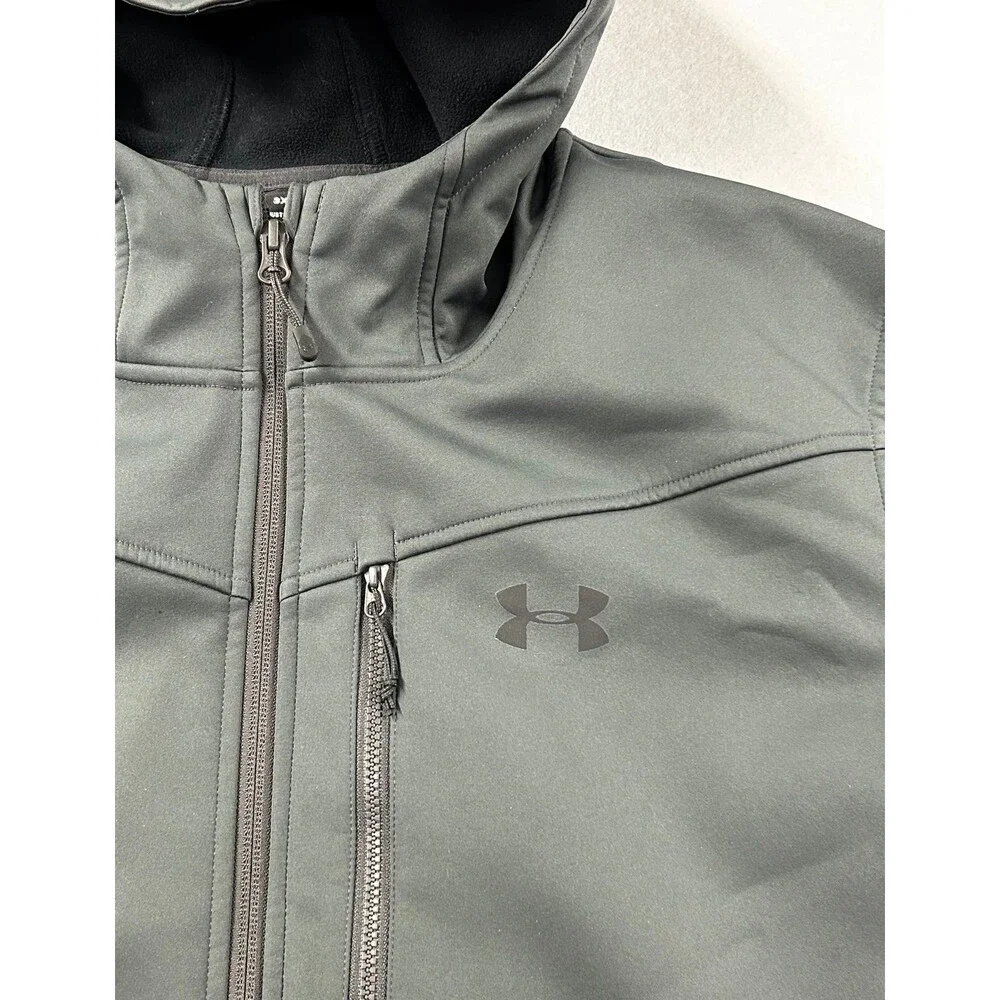 Under Armour Storm Mens Cold Gear Shield Hooded Lightweight Full Zip Jacket